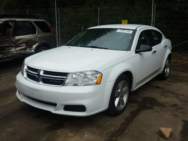 1C3CDZAB5CN177399 - 2012 DODGE AVENGER SE WHITE photo 2