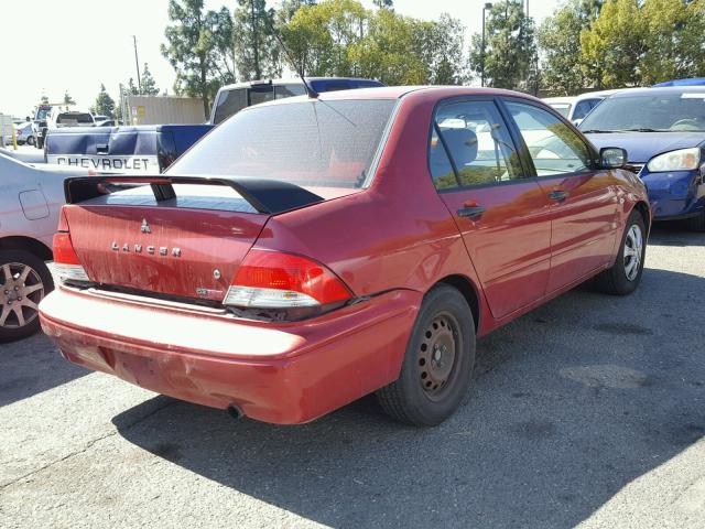 JA3AJ26E13U005168 - 2003 MITSUBISHI LANCER ES RED photo 4