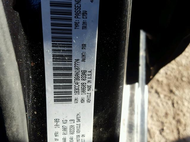 1B3CC4FB6AN107774 - 2010 DODGE AVENGER SX BLACK photo 10