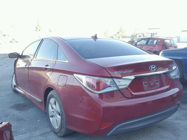 KMHEC4A49BA003302 - 2011 HYUNDAI SONATA HYB RED photo 3