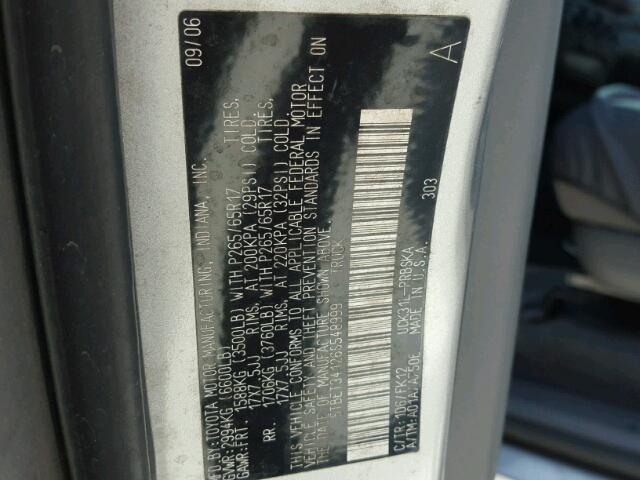 5TBET34126S548999 - 2006 TOYOTA TUNDRA DOU SILVER photo 10