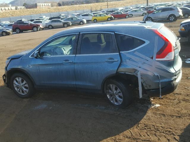 2HKRM4H74EH604083 - 2014 HONDA CR-V EXL BLUE photo 9