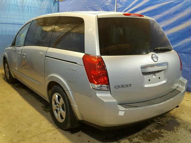 5N1BV28U78N108557 - 2008 NISSAN QUEST S SILVER photo 3