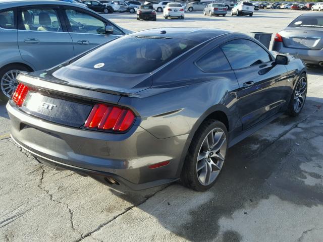 1FA6P8CF5F5366865 - 2015 FORD MUSTANG GT GRAY photo 4