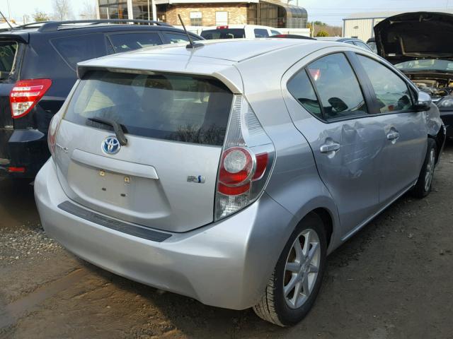 JTDKDTB30C1006210 - 2012 TOYOTA PRIUS C SILVER photo 4