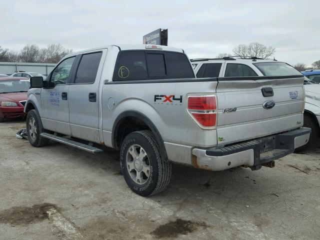 1FTFW1EV2AFA76448 - 2010 FORD F150 SUPER SILVER photo 3