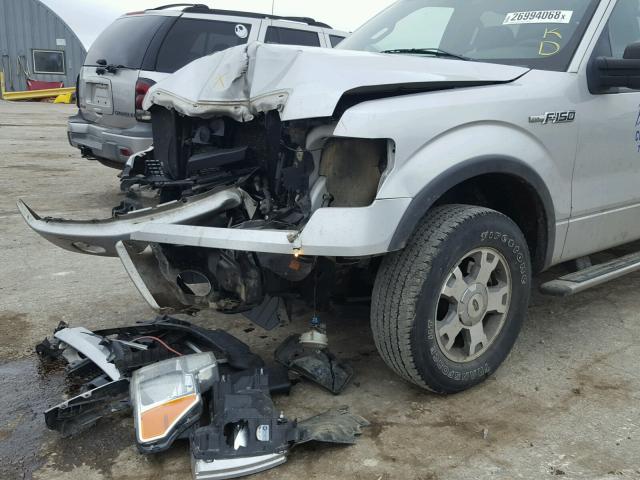 1FTFW1EV2AFA76448 - 2010 FORD F150 SUPER SILVER photo 9