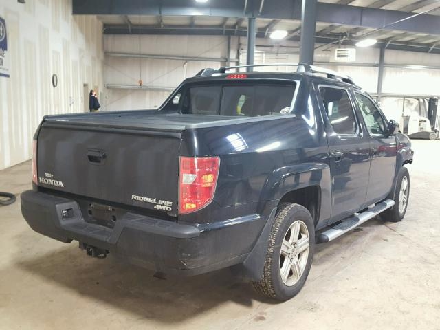 5FPYK1F55BB009505 - 2011 HONDA RIDGELINE BLACK photo 4