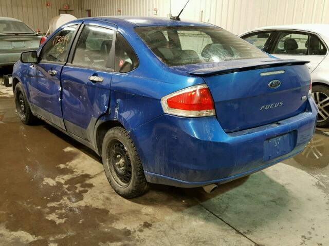 1FAHP3HN4BW203771 - 2011 FORD FOCUS SEL BLUE photo 3