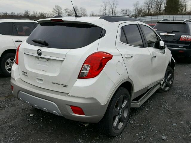 KL4CJGSB8EB654963 - 2014 BUICK ENCORE WHITE photo 4