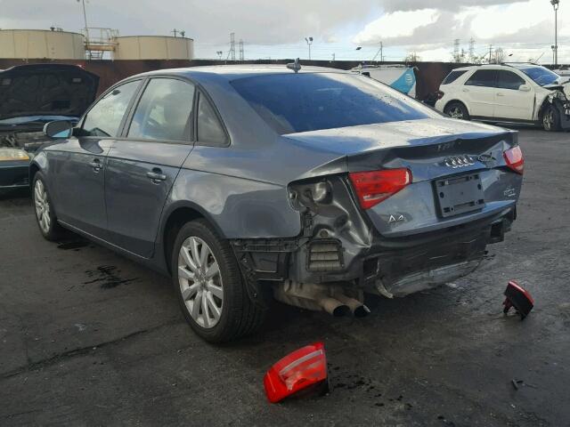 WAUBFAFL7DN043755 - 2013 AUDI A4 PREMIUM GRAY photo 3