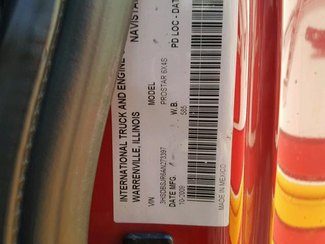 3HSDBSJR6AN273397 - 2010 INTERNATIONAL PROSTAR 红色 照片 10