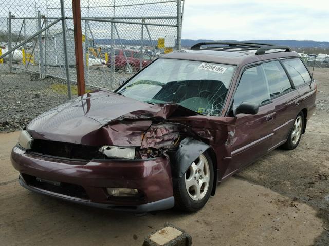 4S3BK4356X7305215 - 1999 SUBARU LEGACY L MAROON photo 2