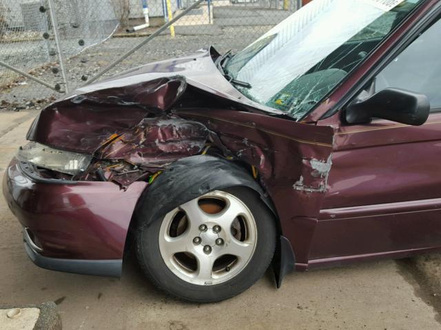 4S3BK4356X7305215 - 1999 SUBARU LEGACY L MAROON photo 9