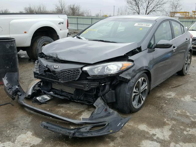 KNAFZ4A82E5078640 - 2014 KIA FORTE EX GRAY photo 2