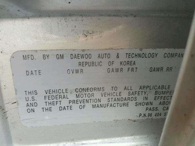 KL1TD52605B459788 - 2005 CHEVROLET AVEO BASE Gümüş fotoğraf 10