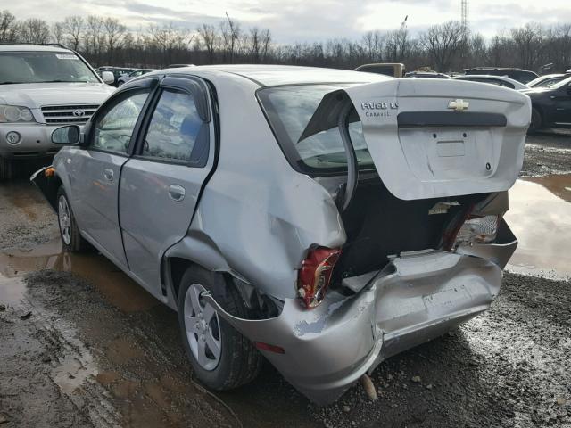 KL1TD52605B459788 - 2005 CHEVROLET AVEO BASE SILVER photo 3