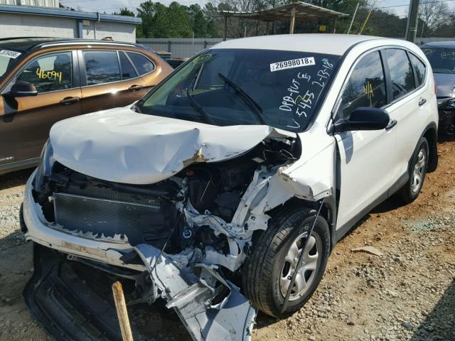 5J6RM3H33FL025455 - 2015 HONDA CR-V LX WHITE photo 2