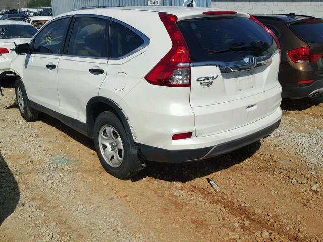 5J6RM3H33FL025455 - 2015 HONDA CR-V LX WHITE photo 3