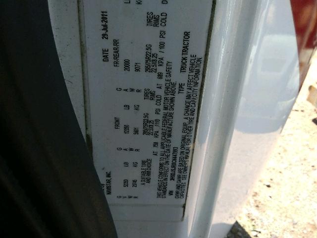 3HSDJSJR8CN447993 - 2012 INTERNATIONAL PROSTAR WHITE photo 10