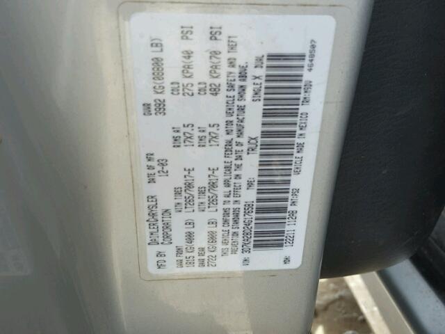 3D7KA28D24G176581 - 2004 DODGE RAM 2500 S SILVER photo 10