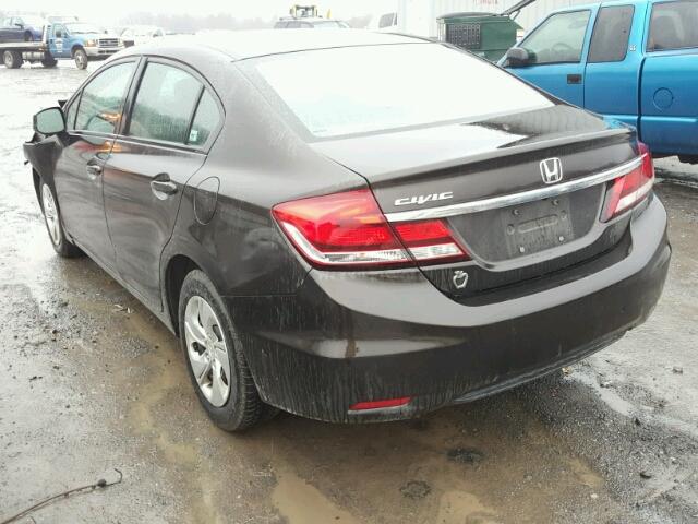 19XFB2F5XDE254752 - 2013 HONDA CIVIC LX BLACK photo 3