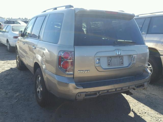 2HKYF18667H530566 - 2007 HONDA PILOT EXL TAN photo 3