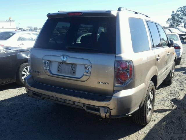 2HKYF18667H530566 - 2007 HONDA PILOT EXL TAN photo 4