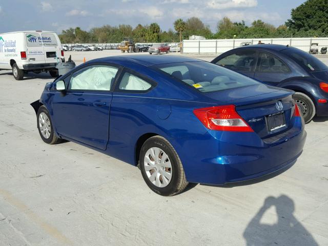 2HGFG3B53CH554795 - 2012 HONDA CIVIC LX BLUE photo 3