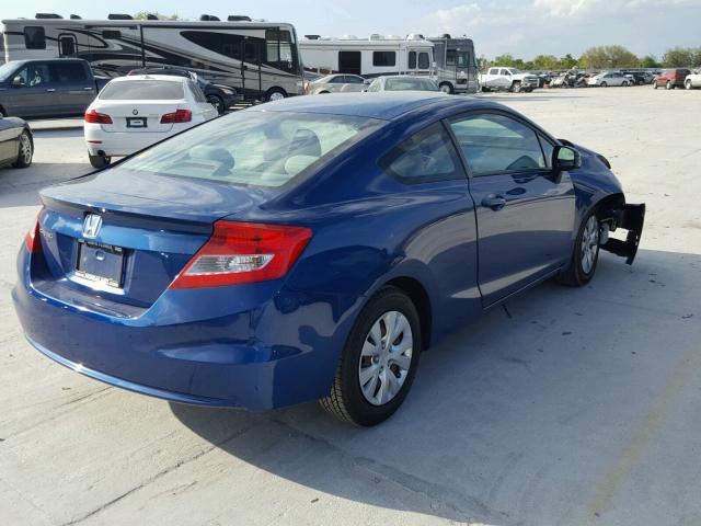 2HGFG3B53CH554795 - 2012 HONDA CIVIC LX BLUE photo 4