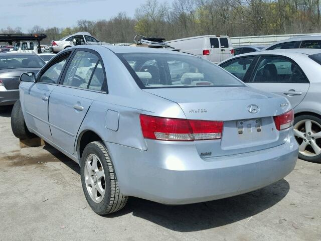 5NPEU46C06H082634 - 2006 HYUNDAI SONATA GLS BLUE photo 3