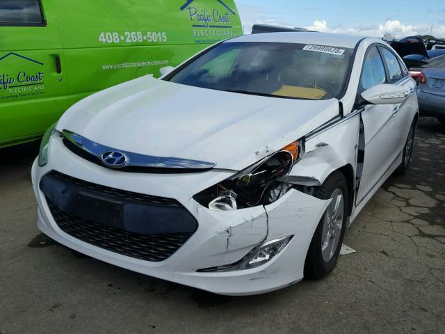 KMHEC4A4XCA062635 - 2012 HYUNDAI SONATA HYB WHITE photo 2