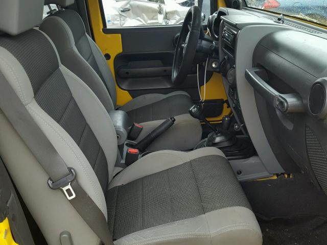 1J4FA24137L226042 - 2007 JEEP WRANGLER X YELLOW photo 5