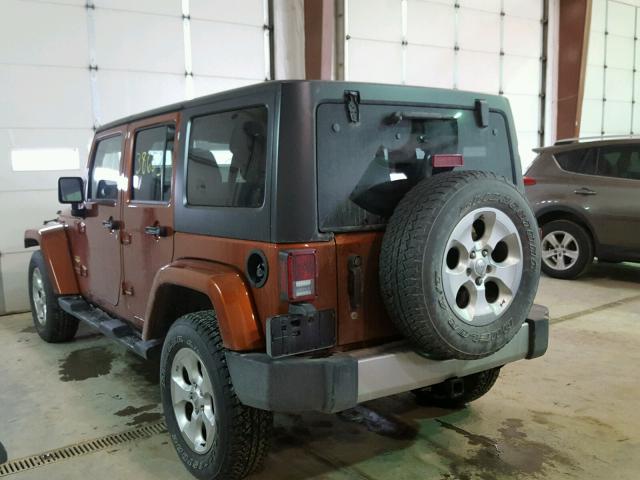 1C4BJWEG5EL264951 - 2014 JEEP WRANGLER U ORANGE photo 3