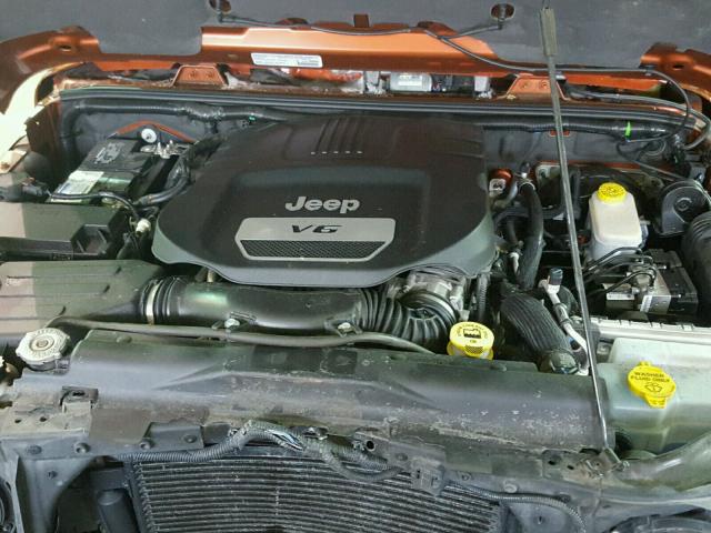 1C4BJWEG5EL264951 - 2014 JEEP WRANGLER U ORANGE photo 7