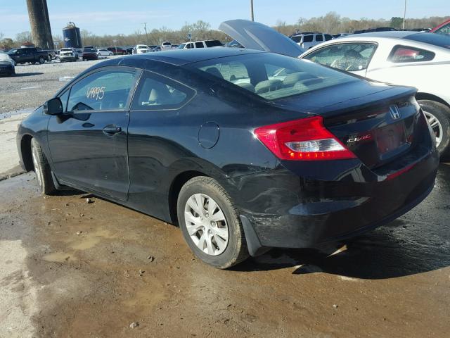 2HGFG3B50CH507627 - 2012 HONDA CIVIC LX BLACK photo 3