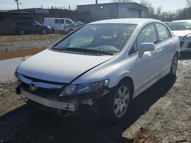 2HGFA16509H333843 - 2009 HONDA CIVIC LX WHITE photo 2