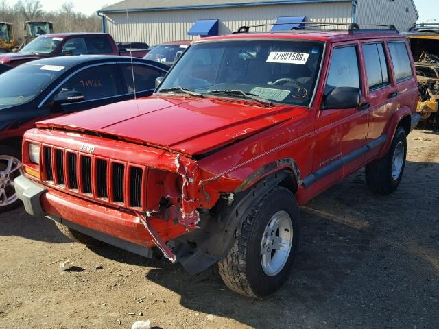 1J4FF48S1YL103082 - 2000 JEEP CHEROKEE S RED photo 2