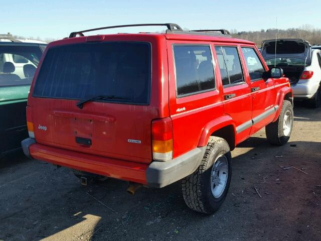 1J4FF48S1YL103082 - 2000 JEEP CHEROKEE S RED photo 4