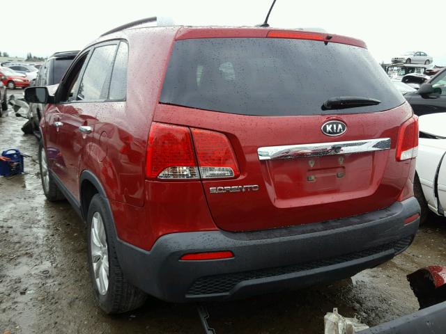 5XYKT4A27BG056408 - 2011 KIA SORENTO BA RED photo 3