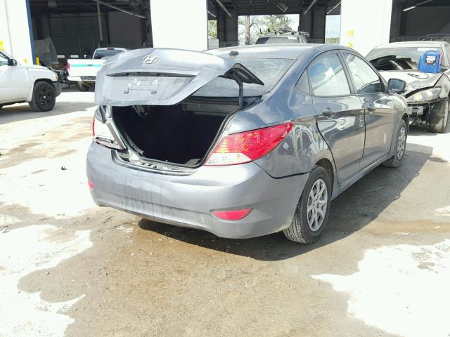 KMHCT4AE7CU245554 - 2012 HYUNDAI ACCENT GLS GRAY photo 4