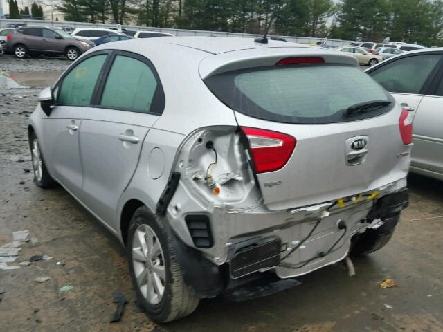 KNADN5A35F6445569 - 2015 KIA RIO EX SILVER photo 3