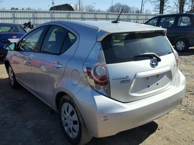 JTDKDTB35C1510834 - 2012 TOYOTA PRIUS C SILVER photo 3