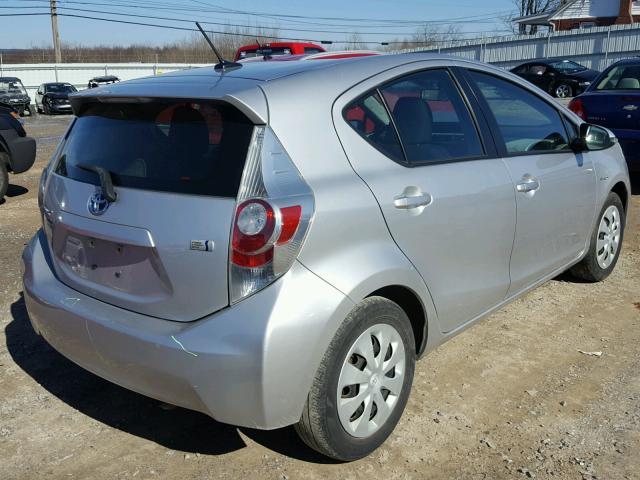 JTDKDTB35C1510834 - 2012 TOYOTA PRIUS C SILVER photo 4