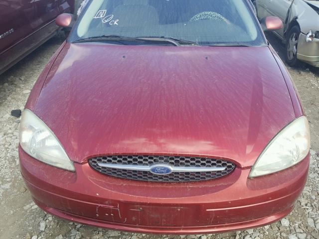 1FAFP55S51G253780 - 2001 FORD TAURUS SES MAROON photo 7