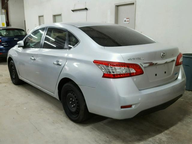 3N1AB7APXDL735549 - 2013 NISSAN SENTRA S SILVER photo 3