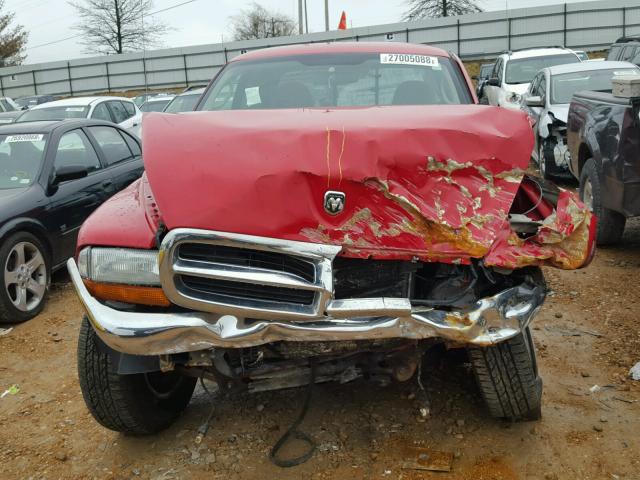 1D7HG42N33S254721 - 2003 DODGE DAKOTA SLT RED photo 7