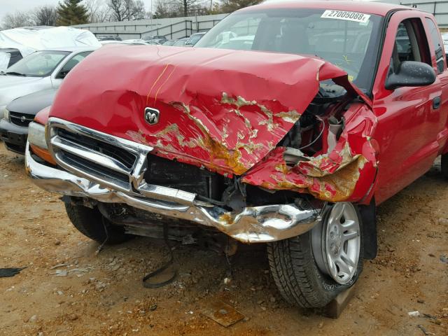 1D7HG42N33S254721 - 2003 DODGE DAKOTA SLT RED photo 9