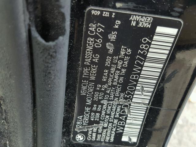 WBADD6320VBW27389 - 1997 BMW 528 I AUTO BLACK photo 10