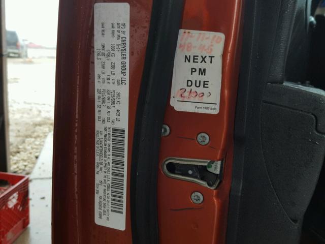 1J4NT4FBXAD612188 - 2010 JEEP COMPASS SP ORANGE photo 10